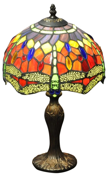 Red Dragonfly Tiffany 10" Lamp