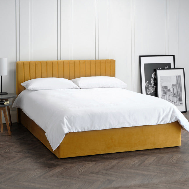 Berlin Mustard Ottoman Bed - Available In 3 Sizes