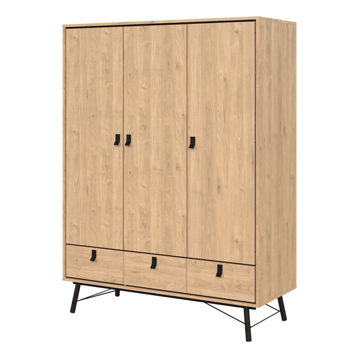 Ry 3 Door 3 Drawer Wardrobe - Available In 3 Colours