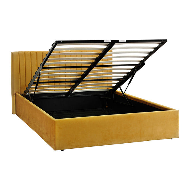 Berlin Mustard Ottoman Bed - Available In 3 Sizes