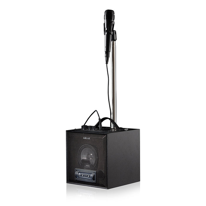 Vibes Party Lights Bluetooth Karaoke Speaker With Microphone & Stand - Black