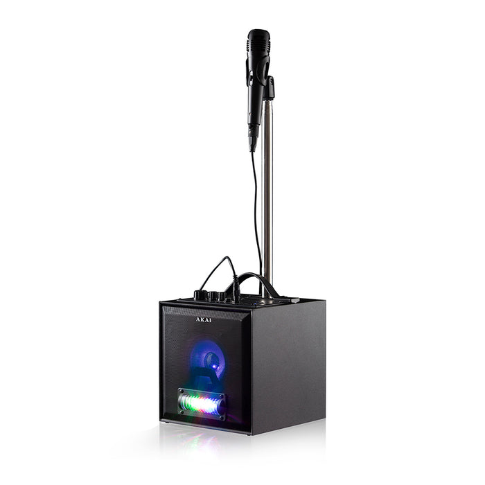 Vibes Party Lights Bluetooth Karaoke Speaker With Microphone & Stand - Black