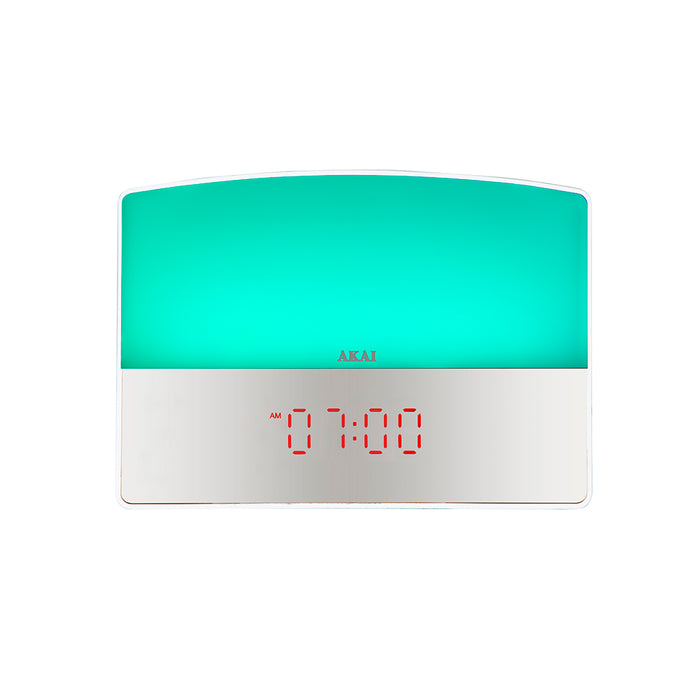 SleepEase Alarm Clock With Wake Up Light & FM Radio - White