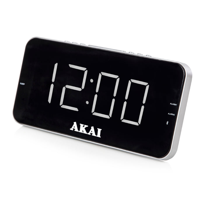 PLL AM/FM Alarm Clock Radio With Jumbo 1.8inch LED Display - Silver