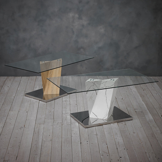 Alpha Coffee Table - White Marble Effect Base