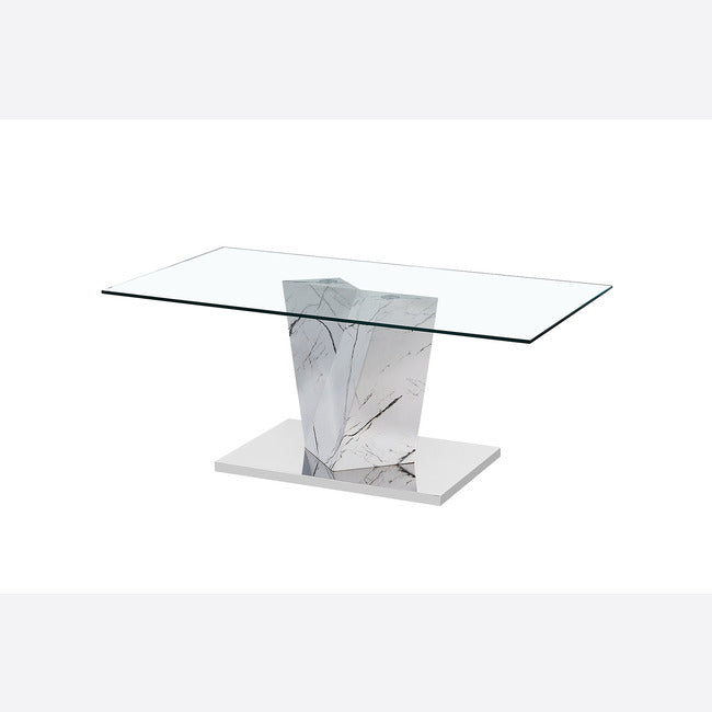 Alpha Coffee Table - White Marble Effect Base