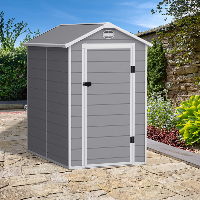 Lotus Animus Apex Plastic Shed Light Grey With Floor - Available In 2 Sizes