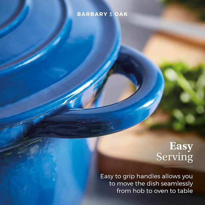 Barbary & Oak Foundry 24cm Round Cast Iron Casserole Pan - Available In 3 Colours
