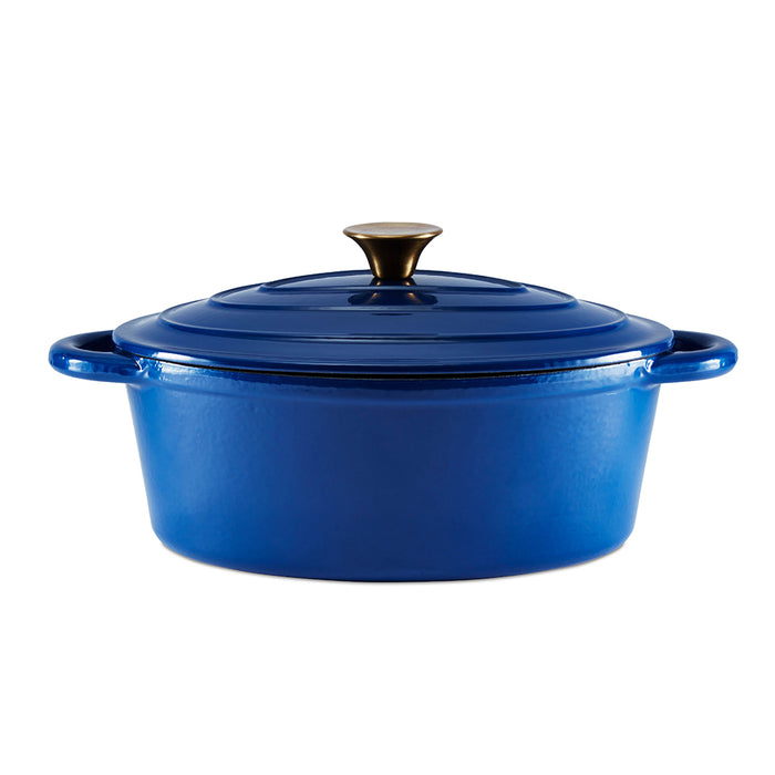 Barbary & Oak Foundry 29cm Oval Cast Iron Casserole Pan - Available In 4 Colours