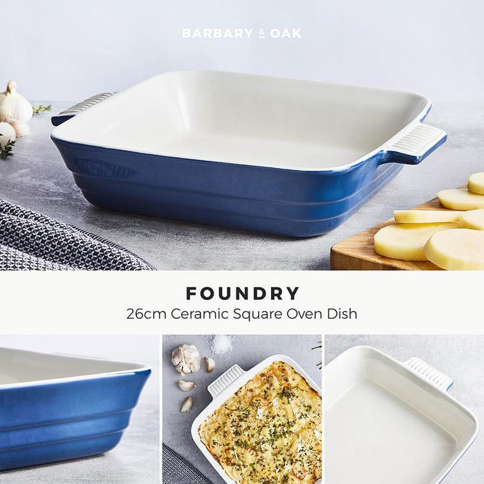 Barbary & Oak 26cm Ceramic Square Oven Dish - Available In 2 Colours