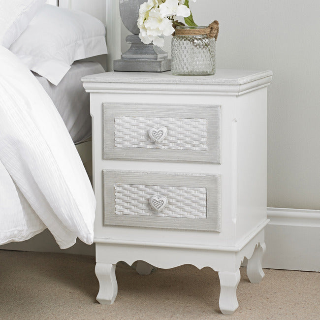 Brittany 2 Drawer Bedside Table