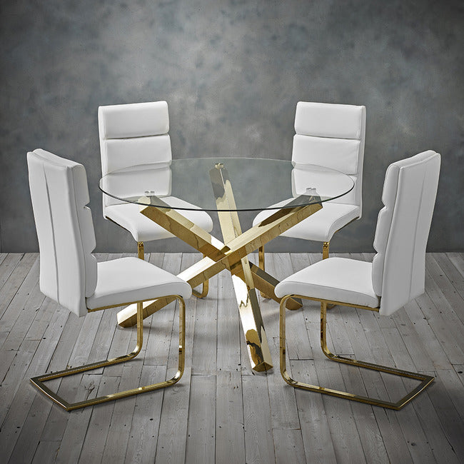 Capri Dining Table With Gold Legs