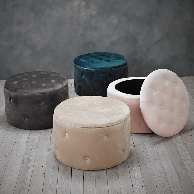 Cleo Storage Pouffe - Available In 3 Colours