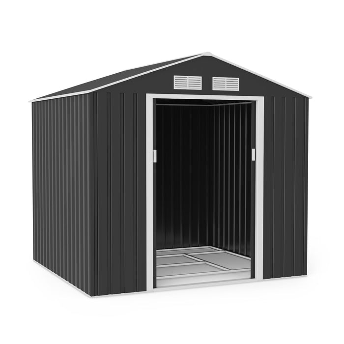Lotus Hera Apex Metal Shed Including Foundation Kit - Available In 3 Sizes