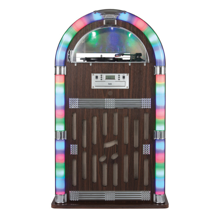 Floorstanding BT Jukebox With Record Player - Brown