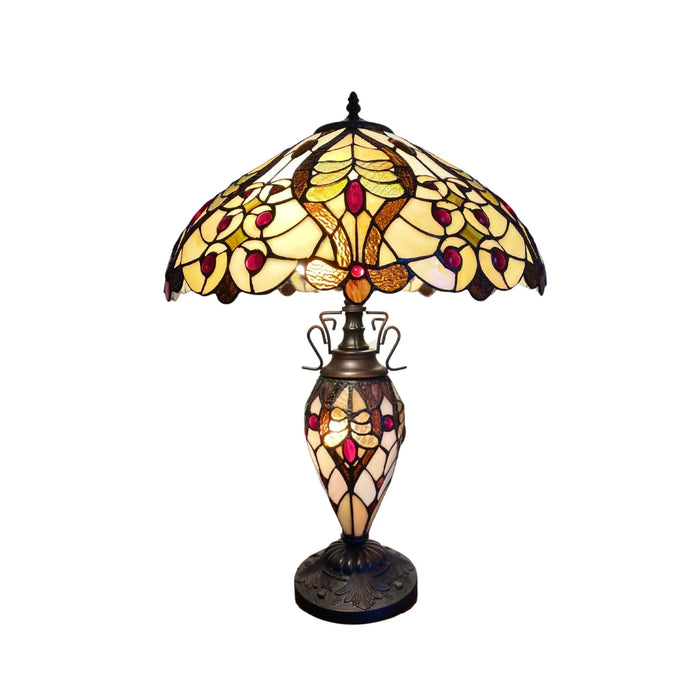 Cream/Red Bullets Double Tiffany Lamp 68cm
