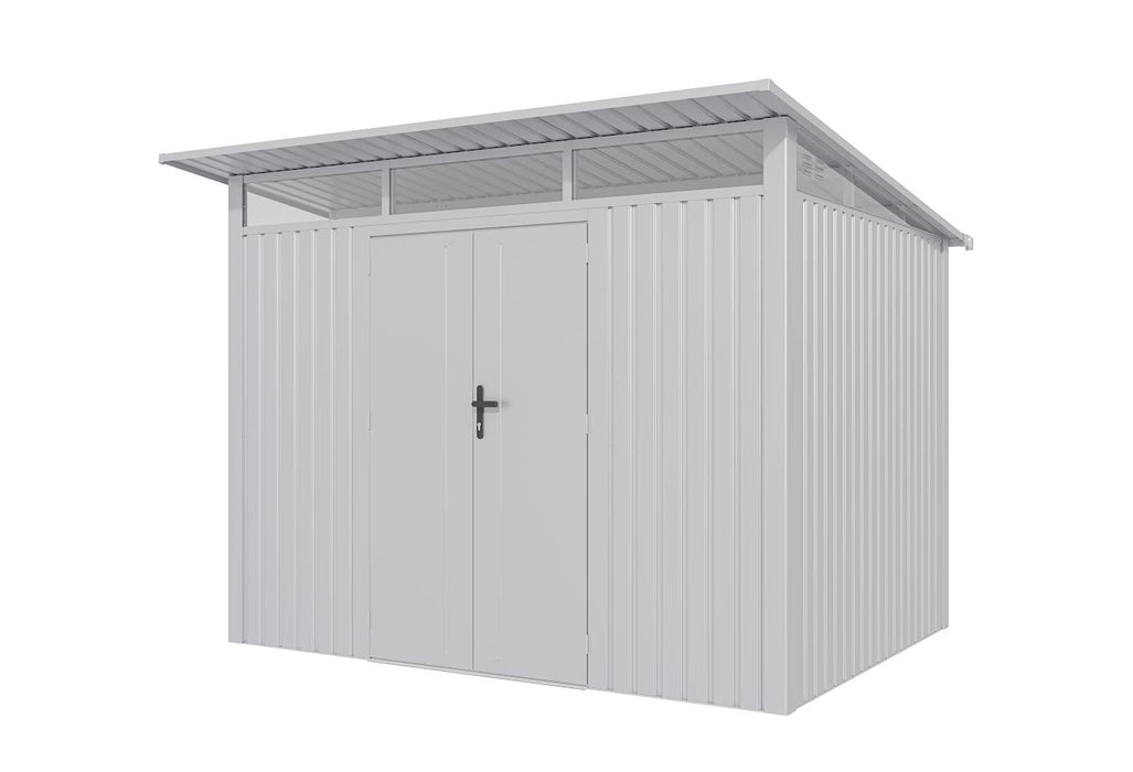 Lotus Minos White Aluminium Metal Shed - Available In 2 Sizes