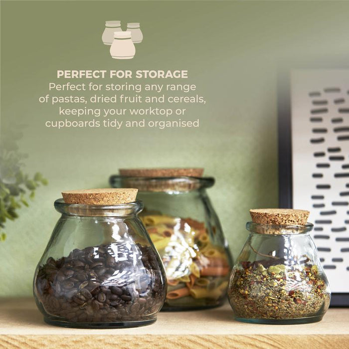 800ml Recycled Glass Jar With Cork Lid