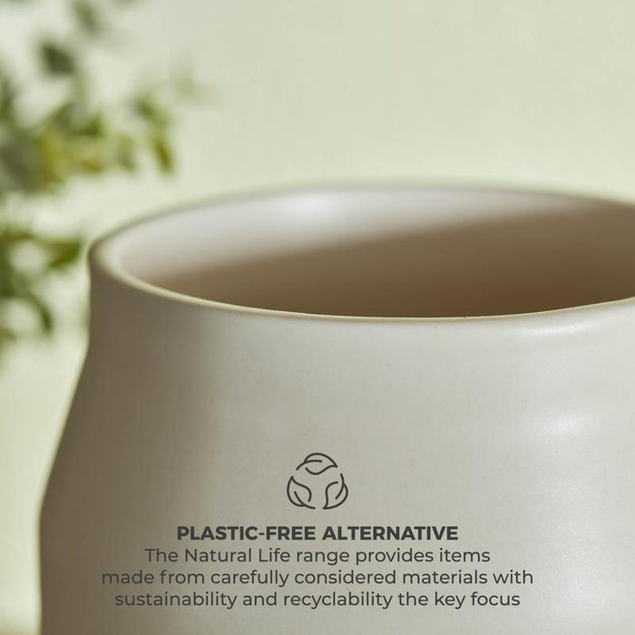 Small Ceramic Storage Jar With Weathered Cork Lid