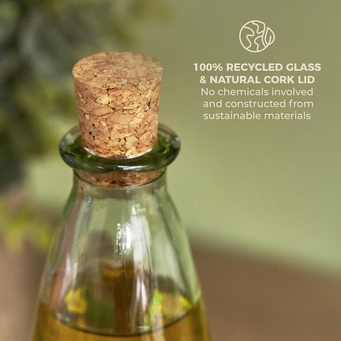 300ml Recycled Glass Oil Bottle With Cork Stopper