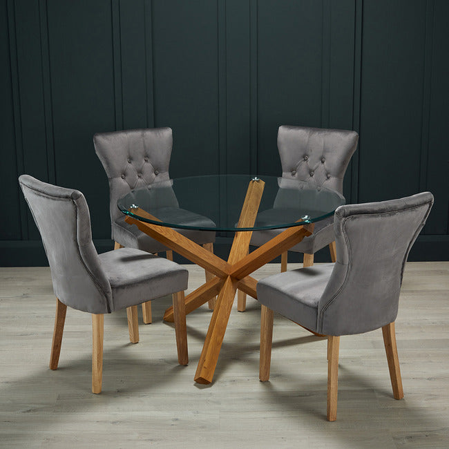 Naples Velvet Dining Chair - Pack Of 2 - Available In 4 Colours
