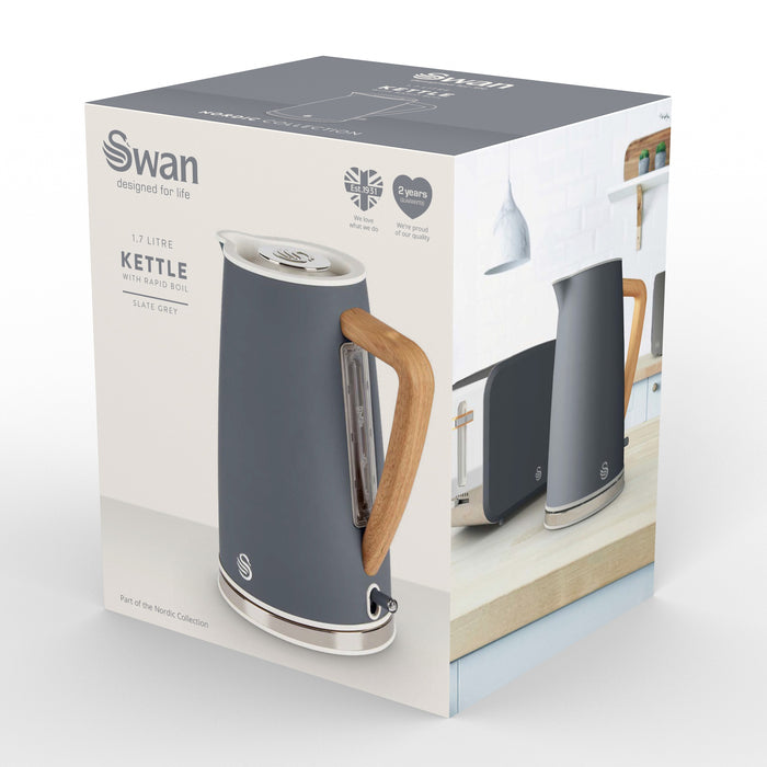 Swan 1.7L Nordic Style Cordless Kettle - Grey
