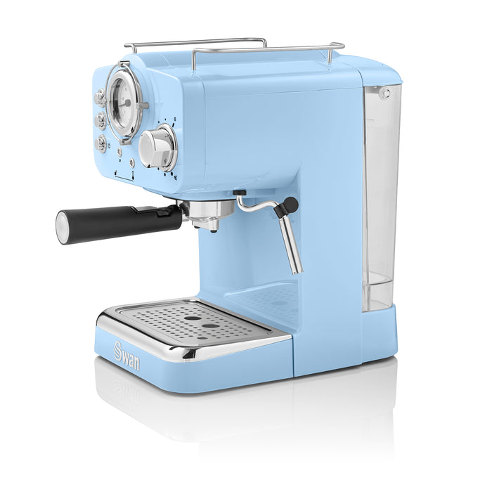 Swan Retro Pump Espresso Coffee Machine - Blue