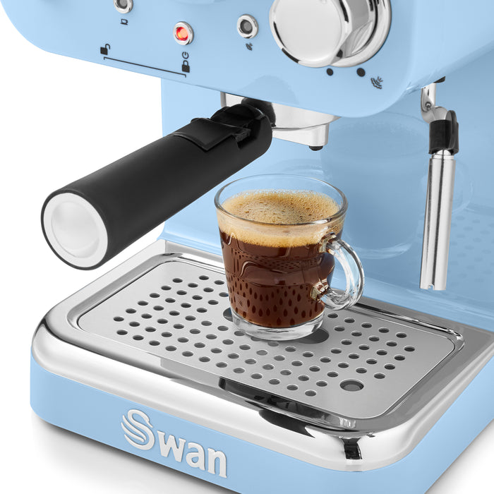 Swan Retro Pump Espresso Coffee Machine - Blue