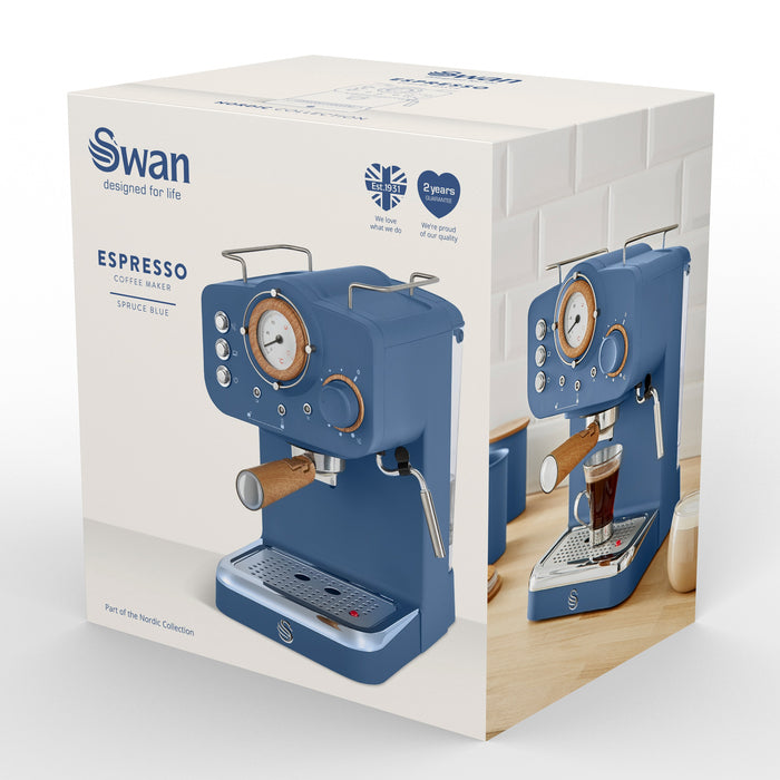 Swan Nordic One Touch Espresso Machine - Blue
