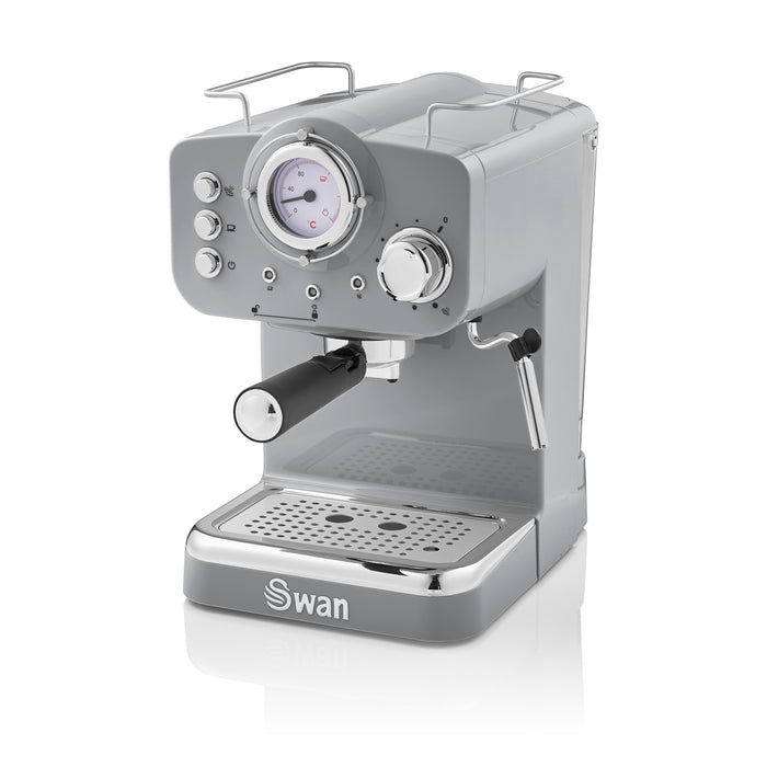 Swan Retro Pump Espresso Coffee Machine - Grey