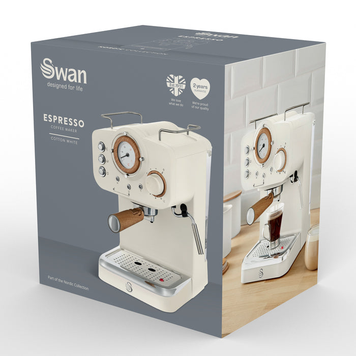 Swan Nordic One Touch Espresso Machine - White