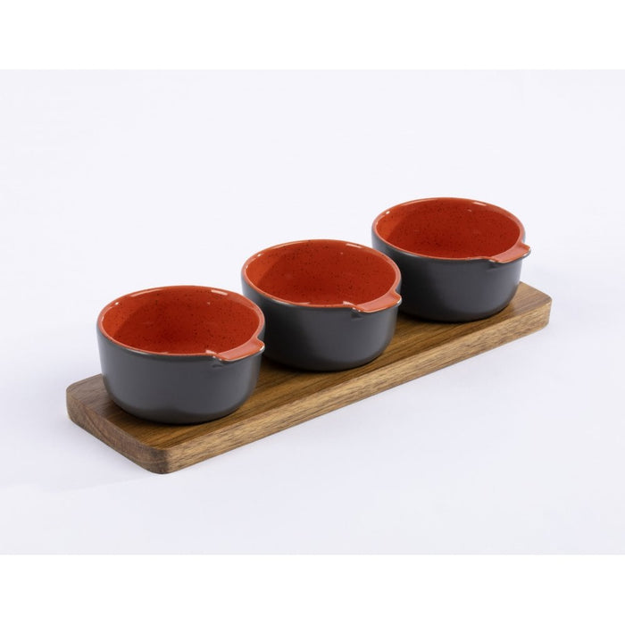 Hairy Bikers Serving Tray With 3 Mini Round Casserole Dishes