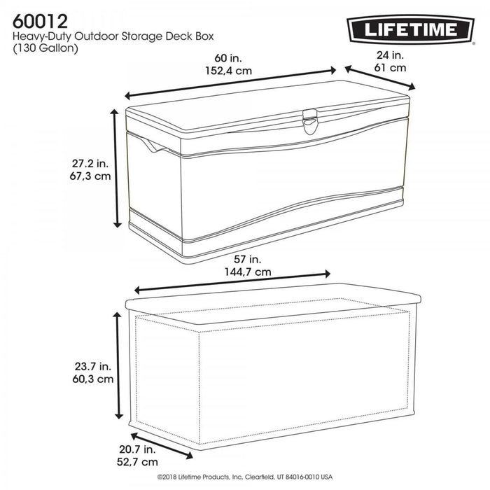 Lifetime 500 Litre Plastic Outdoor Storage Box - Brown/Desert Sand