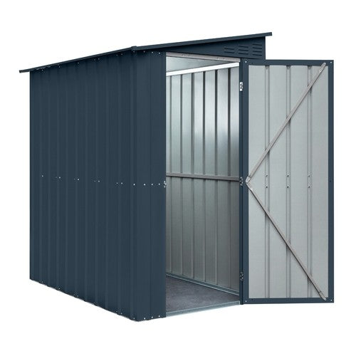 Globel Lean To Metal Garden Shed - Available In 2 Colours & 3 Sizes