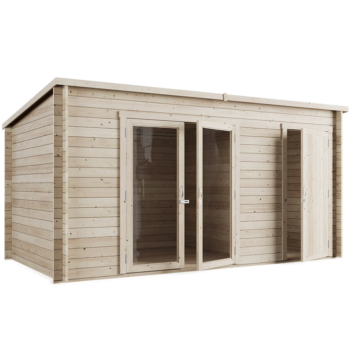Store More Darton Pent Log Cabin Summerhouse With Side Store - Available In 2 Sizes