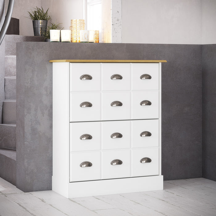 Nola Shoe Cabinet - White & Pine