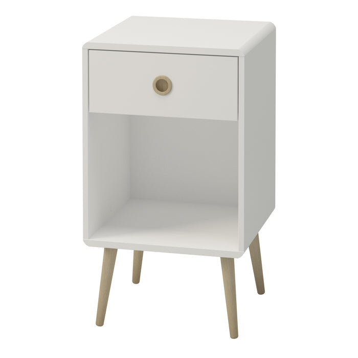 Softline 1 Drawer Bedside Cabinet - Available In 3 Colours
