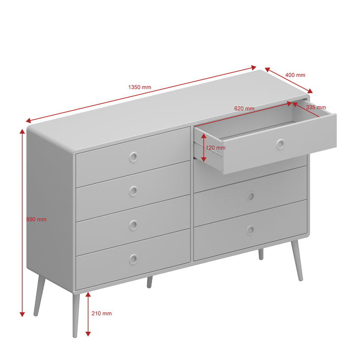 Softline 4+4 Drawer Wide Chest - Available In 2 Colours