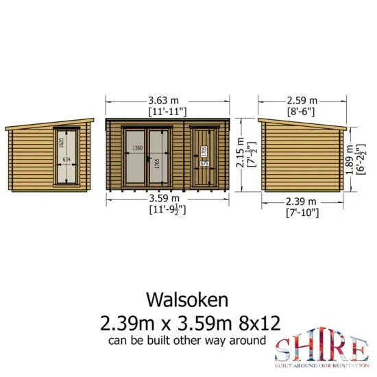 Shire Walsoken 19mm Log Cabin