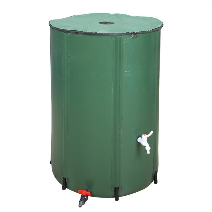 50 Gallon Folding Rain Barrel Water Collector Green