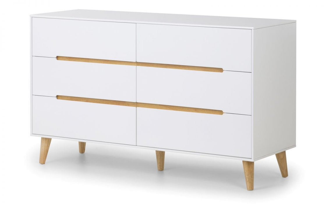 Julian Bowen Alicia 6 Drawer Wide Chest - Available In 2 Colours