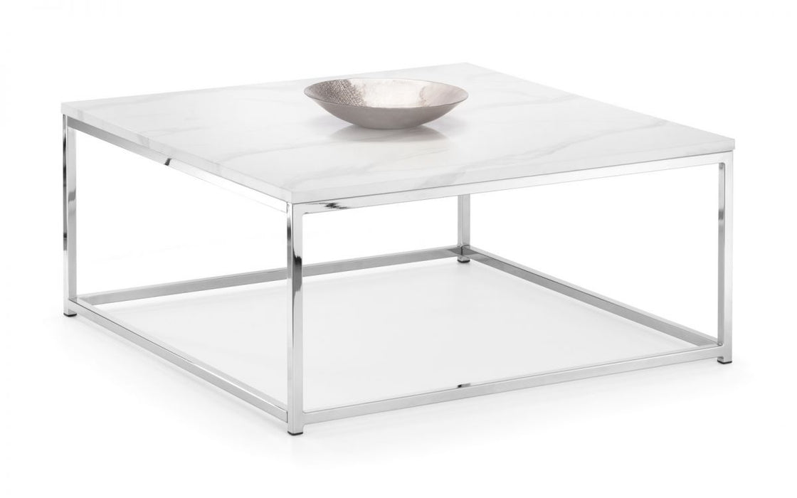 Julian Bowen Scala Marble Top Square Coffee Table - Available In 2 Colours
