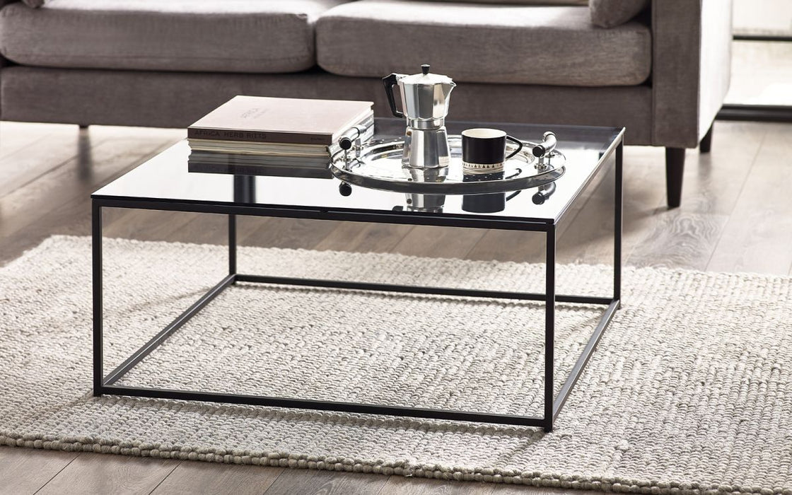 Julian Bowen Chicago Square Coffee Table - Smoked Glass