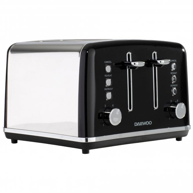 Daewoo Kensington 4 Slice Toaster - Black