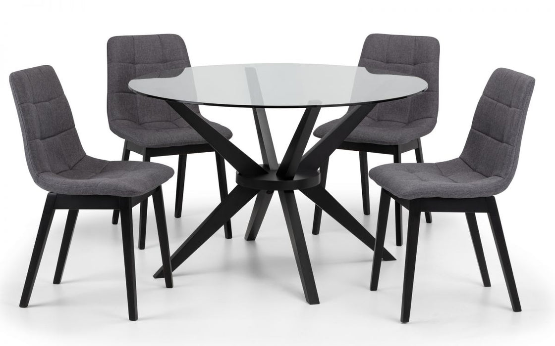 Julian Bowen Hayden Panelled Dining Chair - Grey Linen