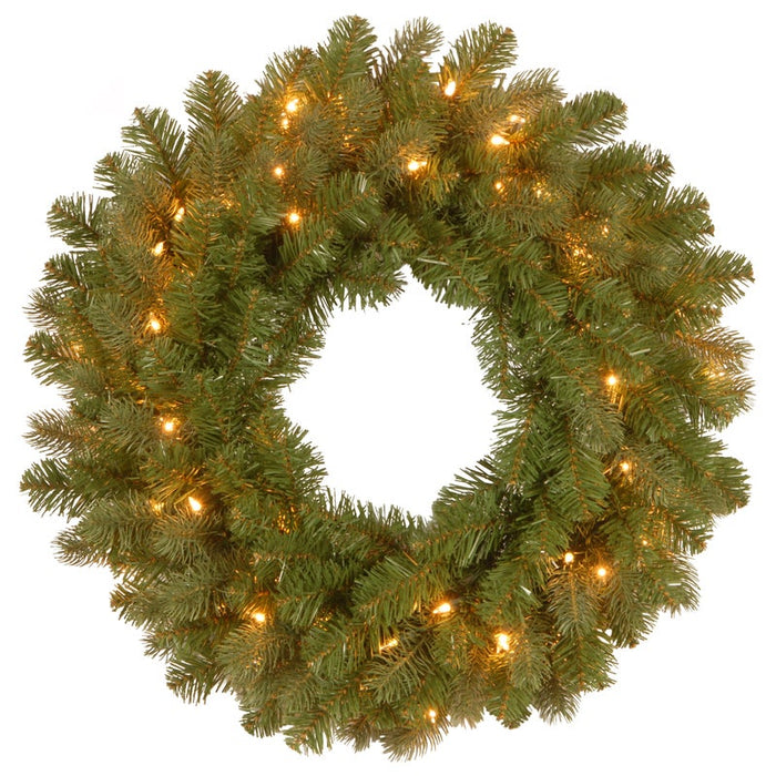 Bayberry Spruce 24" Wreath With 50 Soft White Lights