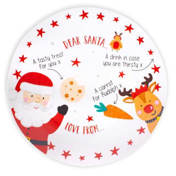 Santa & Friends Christmas Eve Ceramic Plate - 27cm