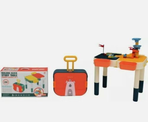 2 In 1 Children's Luggage & Building Block Study Table