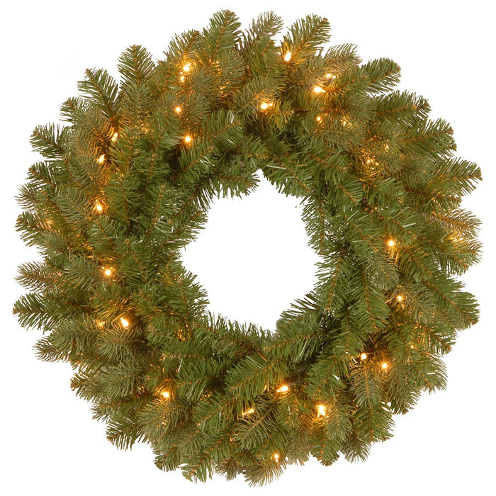 Newberry Spruce 24" Wreath With 50 Warm White Lights