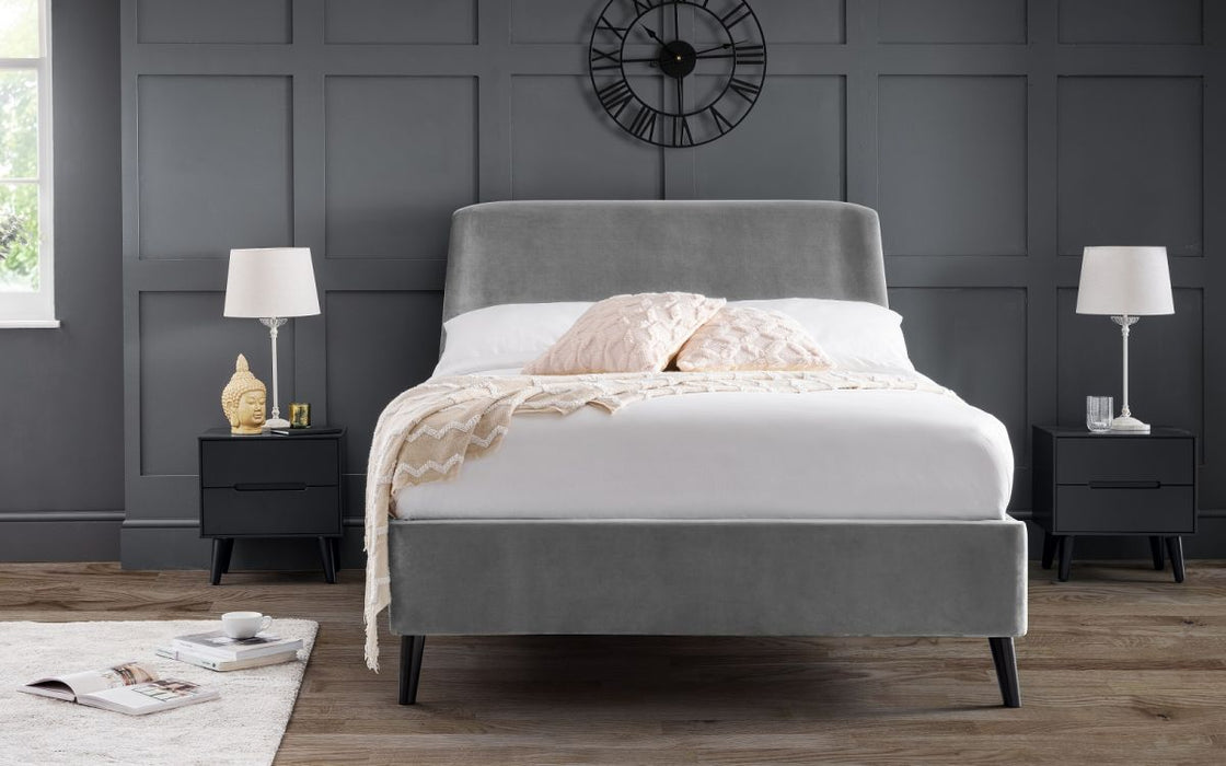 Julian Bowen Frida Curved Velvet Bed - Available In 2 Sizes & 2 Colours